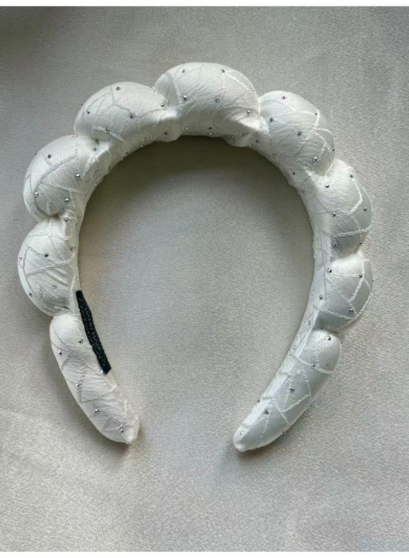 Vynara Padded Quilted Headband with 12 Small Scrunchies, 9 Colors Hair Accessories Set - Image 2